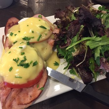 First Watch - Classic eggs Benedict with salad greens and lemon aioli. So good!!! - Cafes Near Me - Fort Worth, Texas