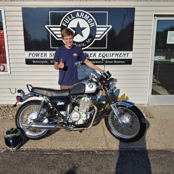 Full Armor Cycle - Kalven says the g400C is a hoot to ride! - Motorcycle Repair Near Me - Caledonia, Michigan Full Armor Cycle - Kalven says the g400C is a hoot to ride! - Motorcycle Repair Near Me - Caledonia, Michigan