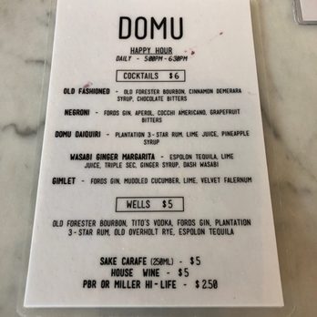 DOMU - Happy hour drink menu - Ramen Near Me - Jacksonville, Florida DOMU - Happy hour drink menu - Ramen Near Me - Jacksonville, Florida