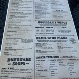 Menu apps and pizza