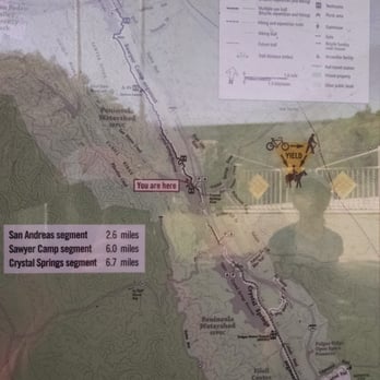 Crystal Springs Regional Trail - Trail map (Saturday afternoon 2015-03-07) - Hiking Near Me - Burlingame, California