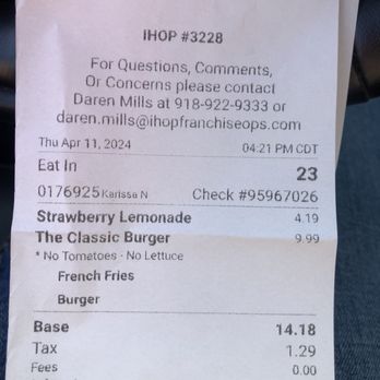 IHOP - Proof this was today! - Breakfast & Brunch Near Me - Muskogee, Oklahoma IHOP - Proof this was today! - Breakfast & Brunch Near Me - Muskogee, Oklahoma