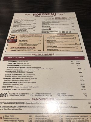Menu photo 6 Hoffbrau Steak & Grill House Benbrook, TX