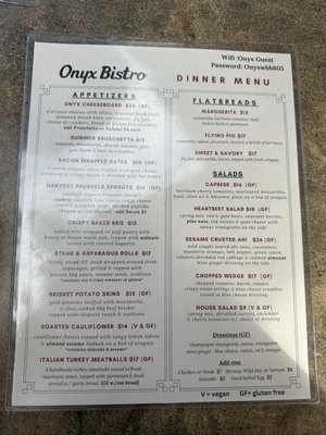 Menu photo 2 Onyx Bistro Camarillo, CA