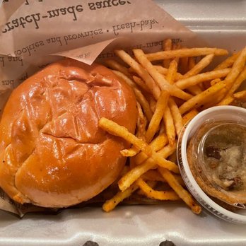Jaggers - Kids cheeseburger with fries and a cookie dessert. - Burgers Near Me - Indianapolis, Indiana