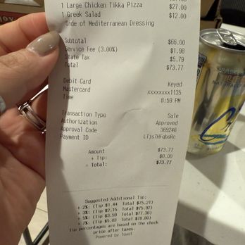 Fuze Pizza - $73.77 for 2 L (they were really a M) Pizzas and 1 Greek Salad - this is criminal - Pizza Near Me - Corona, California