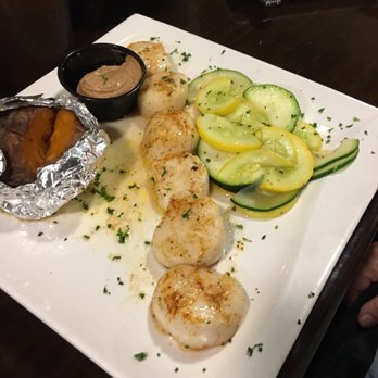 The Cove Restaurant - Scallops, baked sweet potato and veggies - American Near Me - Supply, North Carolina