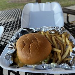 Smashburger with fries