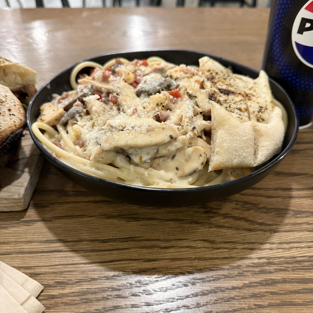 Pitalian - Chicken pasta with fresh Parmesan on top - Pizza Near Me - Show Low, Arizona Pitalian - Chicken pasta with fresh Parmesan on top - Pizza Near Me - Show Low, Arizona