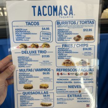 Tacomasa - Menu (August 2025) - Tacos Near Me - Brea, California