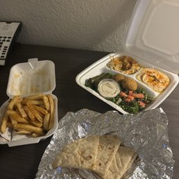 Veggie Sampler and side of fries