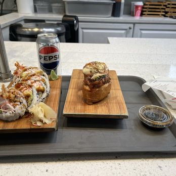 Mari Mari - Shrimp tempura roll and salmon tataki inari - Ramen Near Me - Philadelphia, Pennsylvania Mari Mari - Shrimp tempura roll and salmon tataki inari - Ramen Near Me - Philadelphia, Pennsylvania