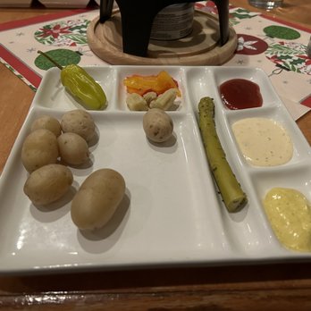 Fondue Stube - Accompanying veggies for the Meat fondue - Fondue Near Me - Sun Peaks, British Columbia