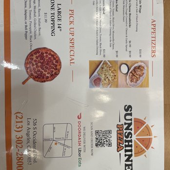Sunshine Pizza - Menu - Pizza Near Me - Los Angeles, California Sunshine Pizza - Menu - Pizza Near Me - Los Angeles, California