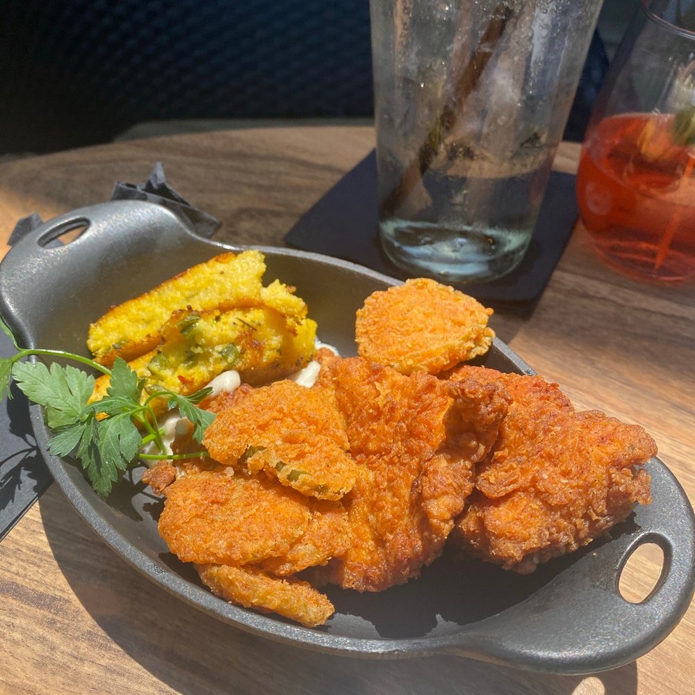 The Rustic - Fried chicken, pickles and cornbread with a creamy dressing on the side - Venues & Event Spaces Near Me - Houston, Texas The Rustic - Fried chicken, pickles and cornbread with a creamy dressing on the side - Venues & Event Spaces Near Me - Houston, Texas