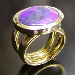Opalring Gelbgold