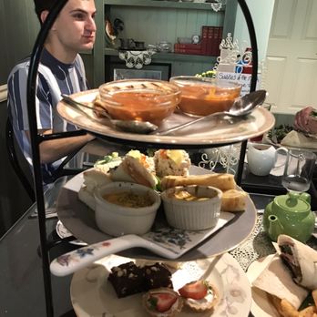 Sugarplums & Teas - High tea selection for two. Tomato bisque soup, savory bites and desserts! - Tea Rooms Near Me - Lancaster, Pennsylvania Sugarplums & Teas - High tea selection for two. Tomato bisque soup, savory bites and desserts! - Tea Rooms Near Me - Lancaster, Pennsylvania