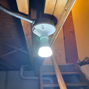 Dennis Electric - Light with an outlet they installed for me just because of an off-hand "could you do this?" - Electricians Near Me - Omaha, Nebraska