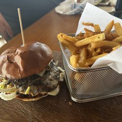 The Jetty - Burger was completely overcooked. Fries were delicious.