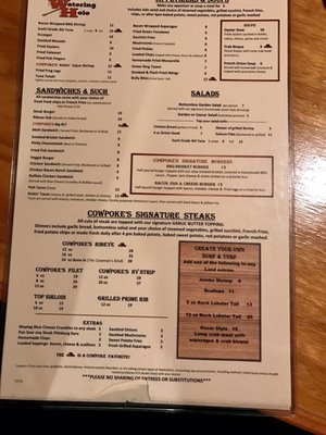 Menu photo 7 Cowpoke's Watering Hole Sebring, FL