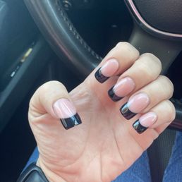 French tip (black) acrylic