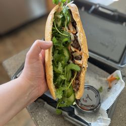 Tinn's Grilled Philly Steak Subs - Bahn-Mi fusion ribeye sandwich