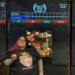 Double Edge Axe Throwing - My beautiful wife!