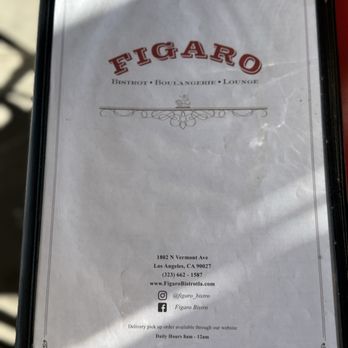 Figaro Bistrot - Menu - French Near Me - Los Angeles, California Figaro Bistrot - Menu - French Near Me - Los Angeles, California