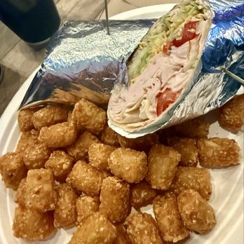 Bayview Cafe - Turkey/cranberry wrap w/tots $13, really good but cranberry was in cream cheese couldn't taste but still really good. - Cafes Near Me - Tokeland, Washington Bayview Cafe - Turkey/cranberry wrap w/tots $13, really good but cranberry was in cream cheese couldn't taste but still really good. - Cafes Near Me - Tokeland, Washington