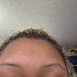 you can see where she left wax on my face and did not clean them up, they don't even look the same you can see where she left wax on my face and did not clean them up, they don't even look the same