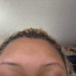 You can see where she left wax on my face and did not clean them up, they don't even look the same