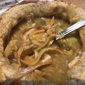 BJ's Restaurant & Brewhouse - Tortilla Soup in Sourdough Bread Bowl - New American Near Me - San Antonio, Texas