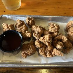 Backspace Bar & Kitchen - Popcorn Chicken - delicious, good portion. Spicy honey glaze was so good.