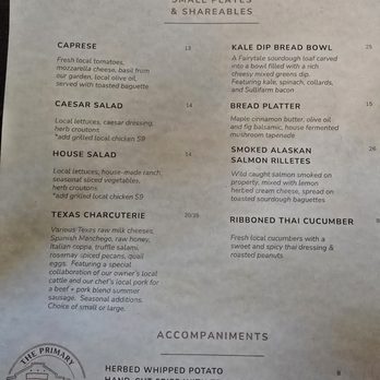 The Primary Commons - Small plates shareable menu - Cocktail Bars Near Me - Nash, Texas The Primary Commons - Small plates shareable menu - Cocktail Bars Near Me - Nash, Texas