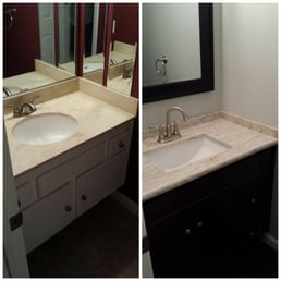 Before and after of our bathroom vanity Before and after of our bathroom vanity