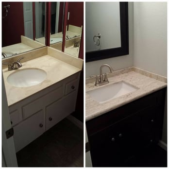 Euro Casa - Before and after of our bathroom vanity - Kitchen & Bath Near Me - San Diego, California Euro Casa - Before and after of our bathroom vanity - Kitchen & Bath Near Me - San Diego, California