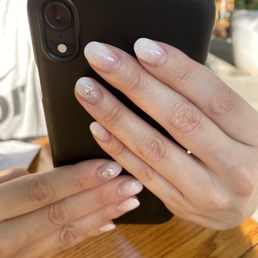 ombré gel manicure with design ombré gel manicure with design