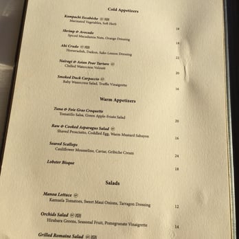 Orchids - Dinner Menu (Feb '16) - Breakfast & Brunch Near Me - Honolulu, Hawaii Orchids - Dinner Menu (Feb '16) - Breakfast & Brunch Near Me - Honolulu, Hawaii