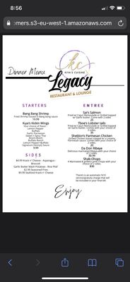 Menu photo 1 Legacy Resturant & Lounge Jacksonville, FL Menu photo 1 Legacy Resturant & Lounge Jacksonville, FL
