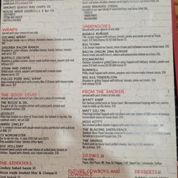 Rosie & IrL's Smokehouse Saloon - Menu