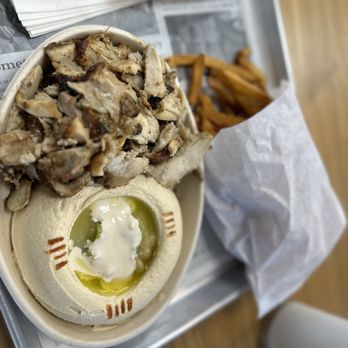 De Babel - Chicken Shawarma, hummus and hand cut fries - Mediterranean Near Me - Scottsdale, Arizona De Babel - Chicken Shawarma, hummus and hand cut fries - Mediterranean Near Me - Scottsdale, Arizona