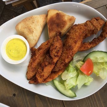 Cafe Extrablatt - 4 knusprig gebackene Hähnchenbruststreifen - Cafes Near Me - Leverkusen, NW Cafe Extrablatt - 4 knusprig gebackene Hähnchenbruststreifen - Cafes Near Me - Leverkusen, NW
