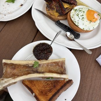Au Cheval - Bone marrow appetizer with jam of sorts - Bars Near Me - Chicago, Illinois Au Cheval - Bone marrow appetizer with jam of sorts - Bars Near Me - Chicago, Illinois