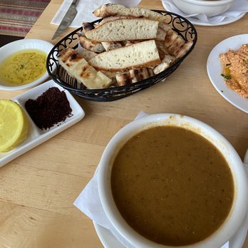 The Turk - Lentil soup, bread with mustard dipping oil - Turkish Near Me - Mount Kisco, New York The Turk - Lentil soup, bread with mustard dipping oil - Turkish Near Me - Mount Kisco, New York