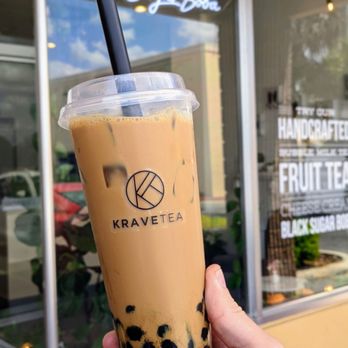 Krave Tea - Viet Coffee ($5.60) with boba ($0.80) - Bubble Tea Near Me - Winter Park, Florida