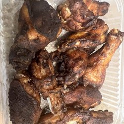 Mission BBQ - Dry rubbed chicken wings -slow smoked with Oak. Delicious