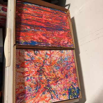 iSmash Addison - Our completed paintings with the GENIUS boxes to take them home. So thoughtful!!! - Team Building Activities Near Me - Dallas, Texas iSmash Addison - Our completed paintings with the GENIUS boxes to take them home. So thoughtful!!! - Team Building Activities Near Me - Dallas, Texas