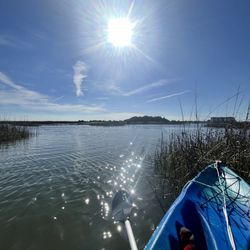Beaufort Paddle - Rental kayak (single) on the water near carrot island.