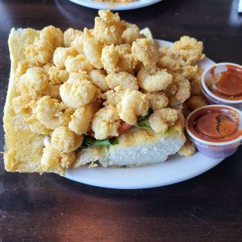 Tad's Louisiana Cooking - Overstuffed shrimp po boy - Seafood Near Me - Katy, Texas