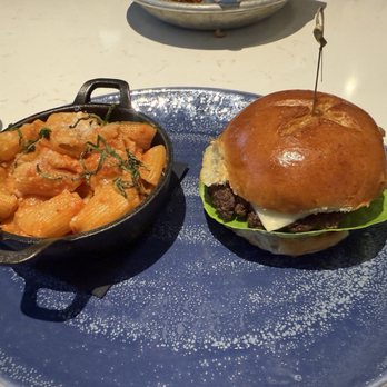 Charley Chesapeake Chophouse & Bar - Lunch Combo - Single Smash Cheeseburger and Rigatoni alla Vodka - American Near Me - Gaithersburg, Maryland Charley Chesapeake Chophouse & Bar - Lunch Combo - Single Smash Cheeseburger and Rigatoni alla Vodka - American Near Me - Gaithersburg, Maryland